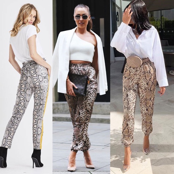 REBECCA TAYLOR Python Stretchy Snakeskin Pants Reptile Leggings - Picture 16 of 16